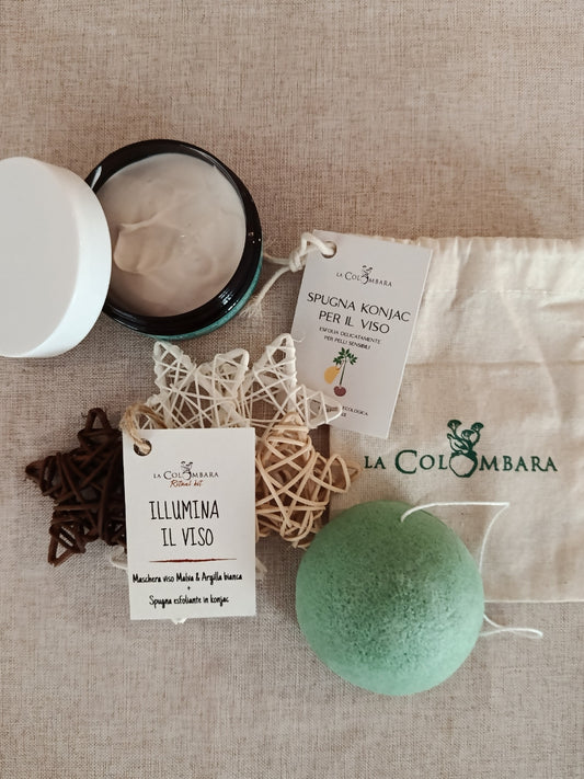 Kit maschera viso Lenitiva + spugna in Konjac